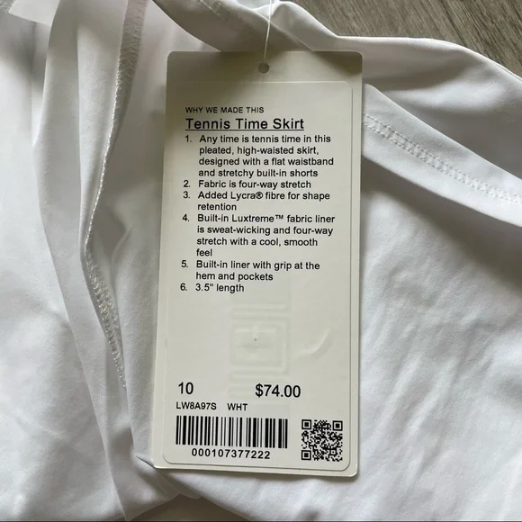 Lululemon Tennis Time High-Rise Skirt - White - Picture 5 of 10